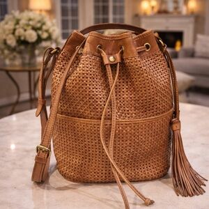Patricia Nash Tan Woven Shoulder Bag